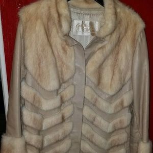 Vintage 70's Leather and Fur coat